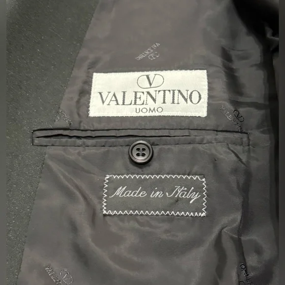 NEW VALENTINO Italy Black 2 Button 100% wool dinner tuxedo jacket Size 42 $4850 - Picture 9 of 12